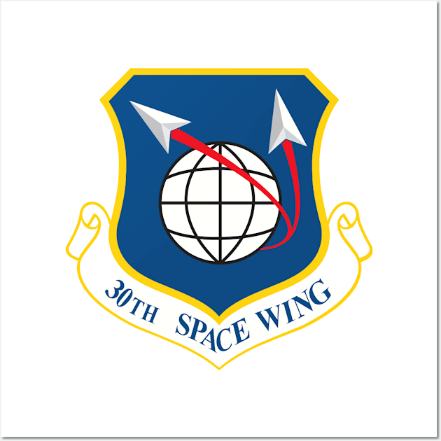 30th Space Wing Shield Wall Art by Spacestuffplus